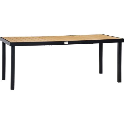 Tavolo da Giardino Outsunny - Alluminio e Plastica - 8 Posti - Nero & Legno Tavolo da Giardino Outsunny - Alluminio e Plastica - 8 Posti - Nero & Legno