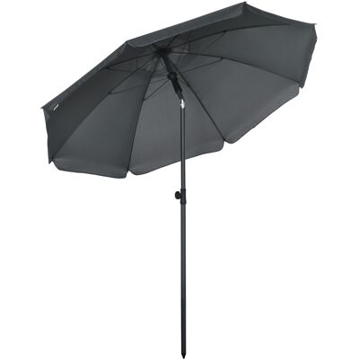 Outsunny Ombrellone da Spiaggia in Poliestere e Acciaio con Tettuccio Reclinabile a 45°, Ø180x209 cm, Grigio Aosom Outsunny Ombrellone da Spiaggia in Poliestere e Acciaio con Tettuccio Reclinabile a 45°, Ø180x209 cm, Grigio Aosom