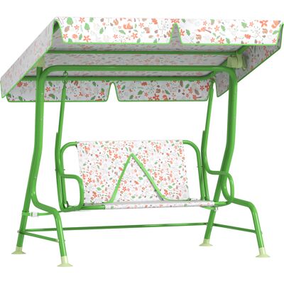 Aiyaplay Dondolo per Bambini da Esterno a 2 Posti con Tettuccio Regolabile e Cinture di Sicurezza, 112x75x120 cm, Verde Aiyaplay Dondolo per Bambini da Esterno a 2 Posti con Tettuccio Regolabile e Cinture di Sicurezza, 112x75x120 cm, Verde