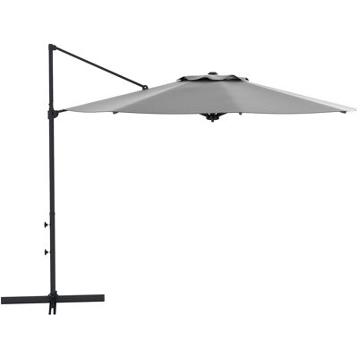 Ombrellone a braccio Outsunny 3m - Regolabile, Rotante, Grigio Ombrellone a braccio Outsunny 3m - Regolabile, Rotante, Grigio