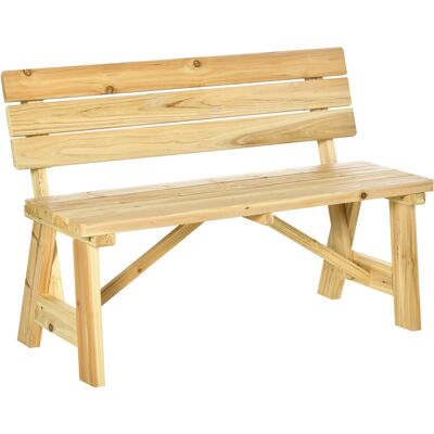 Panca da Giardino in Legno Outsunny 2 Posti Schienale Alto Rustico Panca da Giardino in Legno Outsunny 2 Posti Schienale Alto Rustico