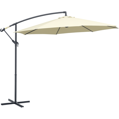 Outsunny Ombrellone da Giardino Decentrato Ø3m con Struttura in Metallo, Manovella e Base a Croce, Beige Aosom Outsunny Ombrellone da Giardino Decentrato Ø3m con Struttura in Metallo, Manovella e Base a Croce, Beige Aosom