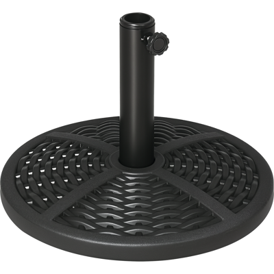 Outsunny Base per Ombrellone da Giardino Rotonda Effetto Rattan Ø45cm Peso da 9.5kg, Nero Aosom Outsunny Base per Ombrellone da Giardino Rotonda Effetto Rattan Ø45cm Peso da 9.5kg, Nero Aosom