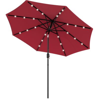 Outsunny Ombrellone Angolazione Regolabile con Luci LED Multicolore da Giardino, in Metallo e Poliestere, Φ275x233 cm, Rosso Aosom Italy Outsunny Ombrellone Angolazione Regolabile con Luci LED Multicolore da Giardino, in Metallo e Poliestere, Φ275x233 cm, Rosso Aosom Italy