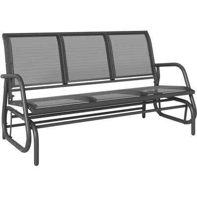 Outsunny Panchina Dondolo da Giardino 3 Posti, Metallo e Tessuto Traspirante, Design Elegante, 151x75x85cm - Grigio Aosom Outsunny Panchina Dondolo da Giardino 3 Posti, Metallo e Tessuto Traspirante, Design Elegante, 151x75x85cm - Grigio Aosom