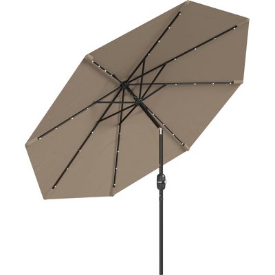 Outsunny Ombrellone da Giardino Ø265 cm con 32 Luci LED Solari Manovella e Asta in Acciaio per Patio Terrazza Kaki Aosom Italy Outsunny Ombrellone da Giardino Ø265 cm con 32 Luci LED Solari Manovella e Asta in Acciaio per Patio Terrazza Kaki Aosom Italy