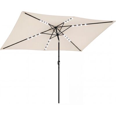 Outsunny Ombrellone da Giardino con 24 Luci LED Solari Telo Inclinabile Asta Metallica 2,9x2,5 m Crema Aosom Italy Outsunny Ombrellone da Giardino con 24 Luci LED Solari Telo Inclinabile Asta Metallica 2,9x2,5 m Crema Aosom Italy