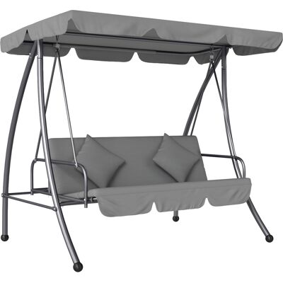 Outsunny Dondolo da giardino convertibile 3 posti Inclinazione Tetto regolabile Materasso 200 x 125 x 170 cm metallo Poliestere Grigio chiaro Aosom Italy Outsunny Dondolo da giardino convertibile 3 posti Inclinazione Tetto regolabile Materasso 200 x 125 x 170 cm metallo Poliestere Grigio chiaro Aosom Italy
