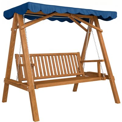 Outsunny Dondolo da Giardino Robusto 3 Posti in Legno con Tettuccio Impermeabile in PA, Dondolo in Legno, 200x 130x 185cm Aosom Italy Outsunny Dondolo da Giardino Robusto 3 Posti in Legno con Tettuccio Impermeabile in PA, Dondolo in Legno, 200x 130x 185cm Aosom Italy