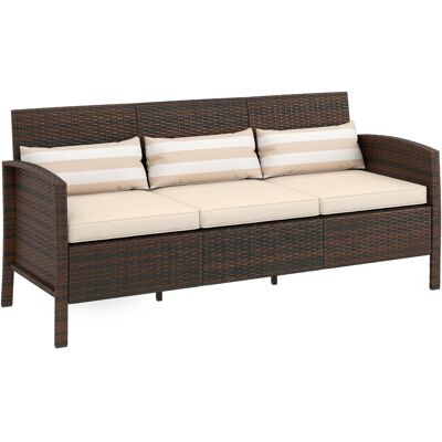 Outsunny Divano da giardino in rattan 3 posti - Divano da giardino Outsunny Divano da giardino in rattan 3 posti - Divano da giardino