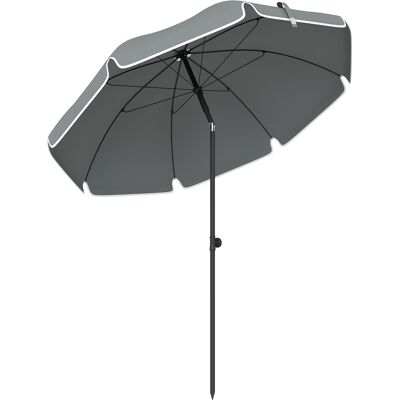 Outsunny Ombrellone da Spiaggia Inclinabile con Ancora per la Sabbia e Borsa da Trasporto, Ø150x185 cm, Grigio Scuro Aosom Italy Outsunny Ombrellone da Spiaggia Inclinabile con Ancora per la Sabbia e Borsa da Trasporto, Ø150x185 cm, Grigio Scuro Aosom Italy
