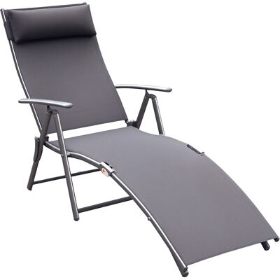 Outsunny lettino prendisole Sedie a Sdraia da Giardino da terrazzo lettino sdraio arredamento giardino Relax Pieghevole Telaio in Metallo Grigio Outsunny lettino prendisole Sedie a Sdraia da Giardino da terrazzo lettino sdraio arredamento giardino Relax Pieghevole Telaio in Metallo Grigio