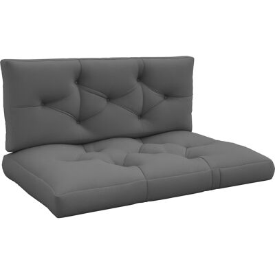 Outsunny Set 2 Cuscini da Giardino per Divani e Pallet in Poliestere con Imbottitura Spessa, Grigio Outsunny Set 2 Cuscini da Giardino per Divani e Pallet in Poliestere con Imbottitura Spessa, Grigio