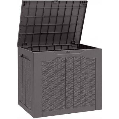 Outsunny Baule da Giardino con Maniglie, Contenitore Porta Attrezzi Impermeabile, 56x41x50 cm, Marrone Aosom Italy Outsunny Baule da Giardino con Maniglie, Contenitore Porta Attrezzi Impermeabile, 56x41x50 cm, Marrone Aosom Italy