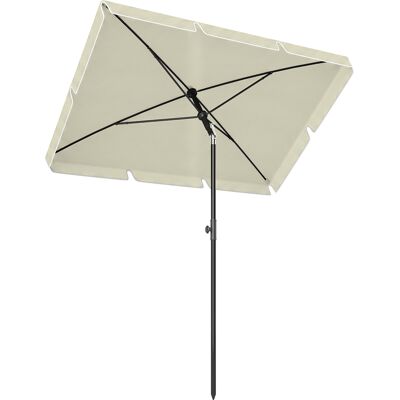 Outsunny Ombrellone da Giardino Rettangolare con Inclinazione Regolabile e Palo in Alluminio, 198x130x240cm, Beige e Nero Aosom Outsunny Ombrellone da Giardino Rettangolare con Inclinazione Regolabile e Palo in Alluminio, 198x130x240cm, Beige e Nero Aosom