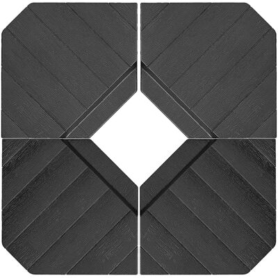 Outsunny Set 4 Mattonelle Base per Ombrellone a Braccio Riempibili con Acqua o Sabbia fino a 80 kg, Nero Outsunny Set 4 Mattonelle Base per Ombrellone a Braccio Riempibili con Acqua o Sabbia fino a 80 kg, Nero