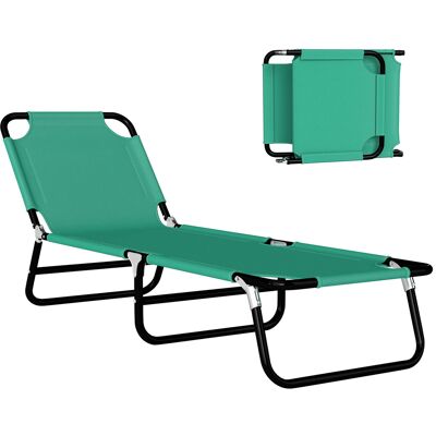 Outsunny Sdraio per Piscina Pieghevole, Sdraio da Giardino con Schienale Reclinabile su 4 Posizioni, 190x56x28cm, Verde Aosom Outsunny Sdraio per Piscina Pieghevole, Sdraio da Giardino con Schienale Reclinabile su 4 Posizioni, 190x56x28cm, Verde Aosom