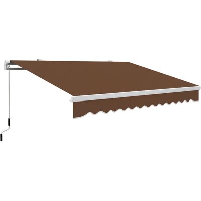 Outsunny Tenda da sole a bracci retraibili con Manovella, Tenda Parasole a Manovella in Metallo e Alluminio, 395x245 cm, Caffè Aosom Italy Outsunny Tenda da sole a bracci retraibili con Manovella, Tenda Parasole a Manovella in Metallo e Alluminio, 395x245 cm, Caffè Aosom Italy