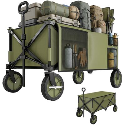 Outsunny Carrello da Giardino Pieghevole 125L, Verde, con Maniglia Ergonomica e 5 Sacche, Multiuso 108x55x93 cm Aosom Outsunny Carrello da Giardino Pieghevole 125L, Verde, con Maniglia Ergonomica e 5 Sacche, Multiuso 108x55x93 cm Aosom