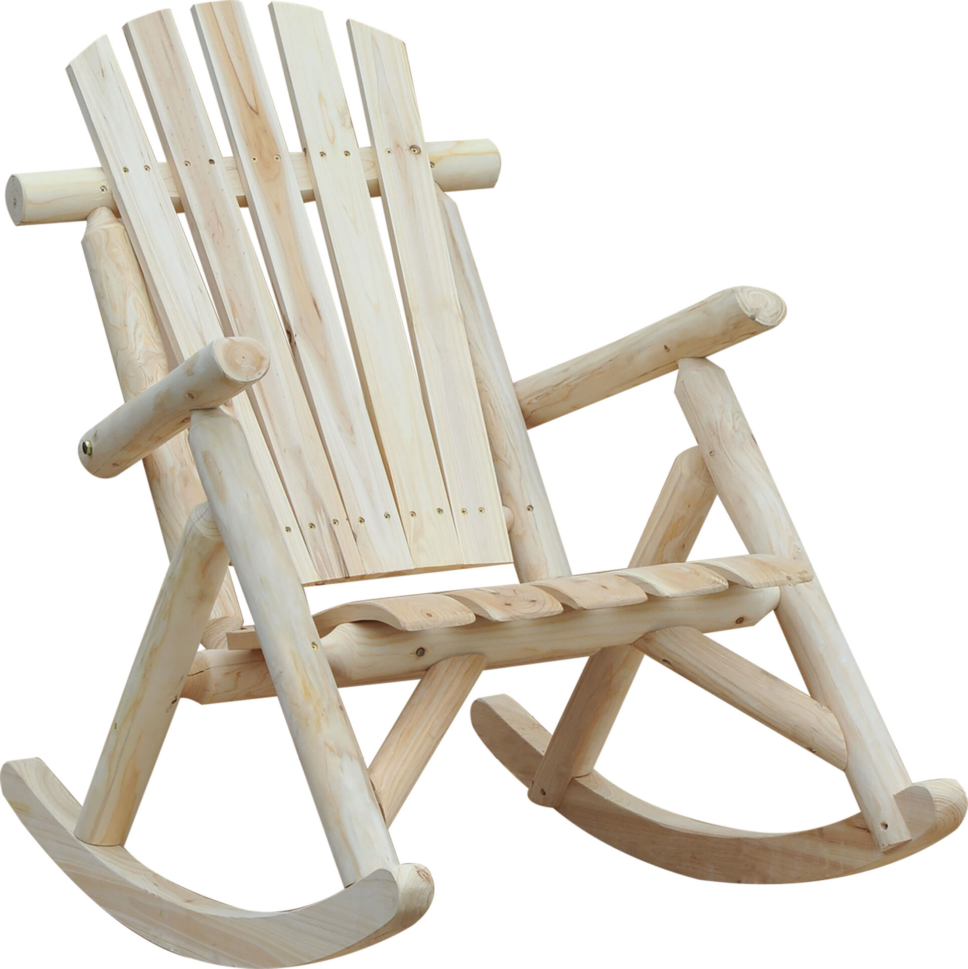 Outsunny Sedia a Dondolo da Giardino, Stile Adirondack in Legno di Cedro, Design Ergonomico, Color Legno 66x96x98cm