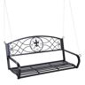 Outsunny Dondolo 2 Persone Design Classico Catene Incluse da Giardino Acciaio 132 x 63 x 58 cm Nero