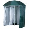 Outsunny Ombrellone da Spiaggia e da Giardino Φ220cm con Tenda Parasole, Poliestere e Metallo, Verde Scuro e Bianco