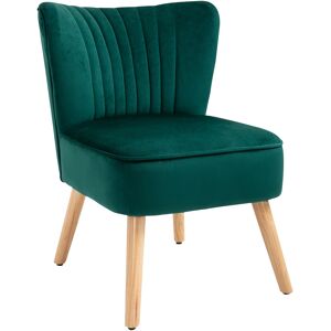 Homcom poltroncine da salotto poltrona salotto poltrona salotto Stile Nordico dal Design Ergonomico in Legno e Velluto Verde per Casa e Soggiorno