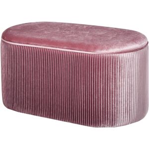 Homcom Pouf Panca Contenitore in Velluto Stile Moderno, Panca Imbottita per Camera da Letto, Soggiorno e Ingresso, Rosa, 81x40x41cm