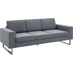 Homcom Divani 3 Posti con Cuscini in Tessuto Poltrona Relax Poltrona Moderna,Design Confortevole di Lino Grigio scuro spedizione gratuita 200x82x78