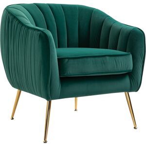 Homcom Poltrona da Salotto Imbottita con Braccioli e Schienale, Design Moderno, Gambe in Metallo (71x72x73 cm) Verde