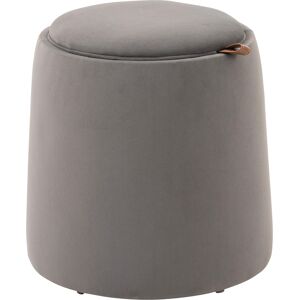 Homcom Pouf Contenitore in Velluto 2 in 1 Convertibile in Tavolino da Caffè, Ø44x47.5cm, Grigio