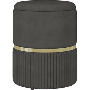 Homcom Pouf Contenitore 120 kg max per Soggiorno, Ingresso e Camera, in Poliestere, 36x36x44 cm, Grigio