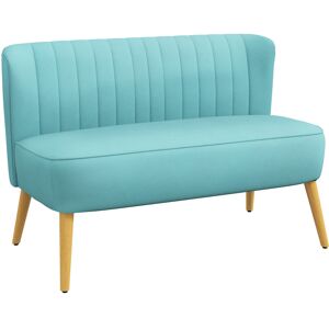 Homcom Divano design retrò 2 posti, gambe in legno, 117 cm x 56,5 cm x 77 cm, Verde Aosom Italy Homcom Divano design retrò 2 posti, gambe in legno, 117 cm x 56,5 cm x 77 cm, Verde Aosom Italy