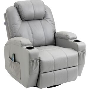 Homcom Poltrona Massaggiante e Reclinabile con Poggiapiedi e Telecomando, in Pelle PU, 89x99x106 cm, Grigio Aosom Italy Homcom Poltrona Massaggiante e Reclinabile con Poggiapiedi e Telecomando, in Pelle PU, 89x99x106 cm, Grigio Aosom Italy