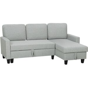 Homcom Divano Letto Contenitore 3 Posti in Tessuto Effetto Lino, Grigio e Nero Aosom Italy Homcom Divano Letto Contenitore 3 Posti in Tessuto Effetto Lino, Grigio e Nero Aosom Italy
