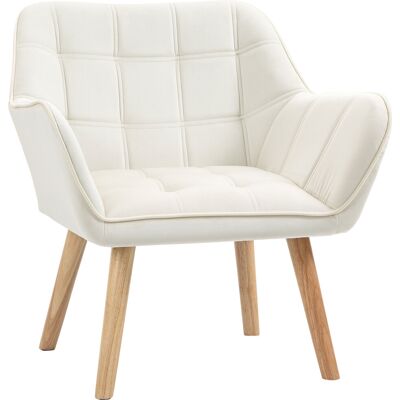 Homcom Poltrona Design Scandinava in Legno ed Effetto Velluto Crema, per Soggiorno o Ufficio, 68.5x61x72.5 cm Aosom Homcom Poltrona Design Scandinava in Legno ed Effetto Velluto Crema, per Soggiorno o Ufficio, 68.5x61x72.5 cm Aosom