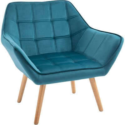 Homcom Poltroncina dal Design Scandinavo in Legno e Velluto Color Petrolio, per Soggiorno o Ufficio, 64x62x72.5cm Aosom Homcom Poltroncina dal Design Scandinavo in Legno e Velluto Color Petrolio, per Soggiorno o Ufficio, 64x62x72.5cm Aosom