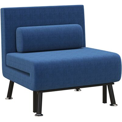 HOMCOM Divano letto - Schienale regolabile - Blu HOMCOM Divano letto - Schienale regolabile - Blu