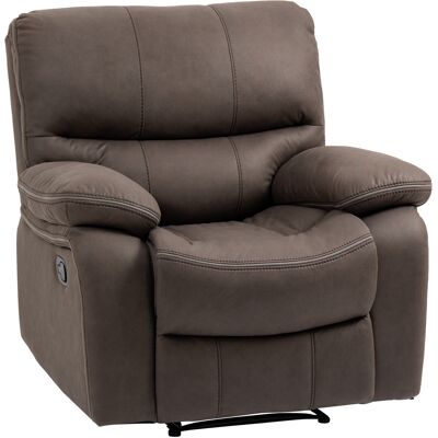 Homcom Poltrona Relax con Reclinazione Manuale e Poggiapiedi, 97x99x96cm, Marrone Aosom Homcom Poltrona Relax con Reclinazione Manuale e Poggiapiedi, 97x99x96cm, Marrone Aosom