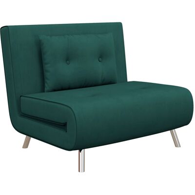 Homcom Poltrona Letto Singolo Salvaspazio in Tessuto Vellutato Reclinabile in 5 Posizioni con Cuscino Extra, Verde Scuro Aosom Italy Homcom Poltrona Letto Singolo Salvaspazio in Tessuto Vellutato Reclinabile in 5 Posizioni con Cuscino Extra, Verde Scuro Aosom Italy