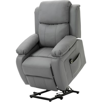 Homcom Poltrona Relax Elettrica con Telecomando e schienale reclinabile 160°, Sedia imbottita Alzapersona Anziani in Similpelle, Grigio Aosom Italy Homcom Poltrona Relax Elettrica con Telecomando e schienale reclinabile 160°, Sedia imbottita Alzapersona Anziani in Similpelle, Grigio Aosom Italy