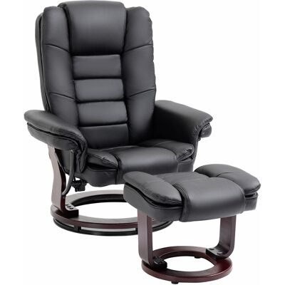 Homcom Set Poltrona Relax e Pouf Poggiapiedi, Girevole a 360° e Reclinabile, Similpelle PU Aosom Homcom Set Poltrona Relax e Pouf Poggiapiedi, Girevole a 360° e Reclinabile, Similpelle PU Aosom