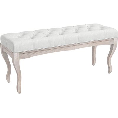 Homcom Panca Fondo Letto in Tessuto Effetto Lino, Schiuma e Legno, 110x37x49 cm, Bianco Crema Homcom Panca Fondo Letto in Tessuto Effetto Lino, Schiuma e Legno, 110x37x49 cm, Bianco Crema