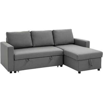 Homcom Divano Letto Grigio Chiaro - Divano Letto Homcom Divano Letto Grigio Chiaro - Divano Letto
