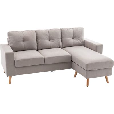 Divano in tessuto a forma di L - Stile scandinavo - Grigio chiaro Divano in tessuto a forma di L - Stile scandinavo - Grigio chiaro
