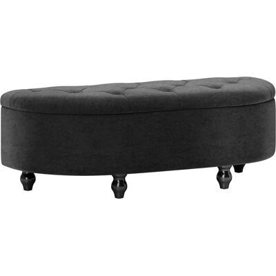Homcom Pouf con spazio di archiviazione, Sitztruhe, imbottito, chiusura soft-close, effetto velluto, 120 x 46 x 42 cm, Grigio scuro Homcom Pouf con spazio di archiviazione, Sitztruhe, imbottito, chiusura soft-close, effetto velluto, 120 x 46 x 42 cm, Grigio scuro