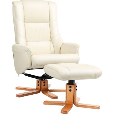 Homcom Poltrona Relax con Poggiapiedi, Funzione Lettura, Rivestimento in Ecopelle, Portata 150 kg, 71 x 84 x 102 cm, Bianco crema Homcom Poltrona Relax con Poggiapiedi, Funzione Lettura, Rivestimento in Ecopelle, Portata 150 kg, 71 x 84 x 102 cm, Bianco crema