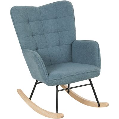 Homcom Poltrona a Dondolo, forma ergonomica, scivoli in legno reale, fino a 120 kg, Azzurro Chiaro Homcom Poltrona a Dondolo, forma ergonomica, scivoli in legno reale, fino a 120 kg, Azzurro Chiaro