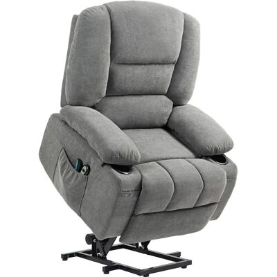Homcom Poltrona sollevabile relax elettrica, funzione massaggio e calore, inclinazione regolabile, poggia piedi, telecomandi, grigio Homcom Poltrona sollevabile relax elettrica, funzione massaggio e calore, inclinazione regolabile, poggia piedi, telecomandi, grigio