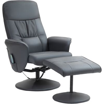 Homcom Poltrona massaggiante con poggiapiedi, Sedia ergonomica con 10 punti vibromassaggio, Ecopelle, 76 x 81 x 105 cm, Grigio scuro Homcom Poltrona massaggiante con poggiapiedi, Sedia ergonomica con 10 punti vibromassaggio, Ecopelle, 76 x 81 x 105 cm, Grigio scuro